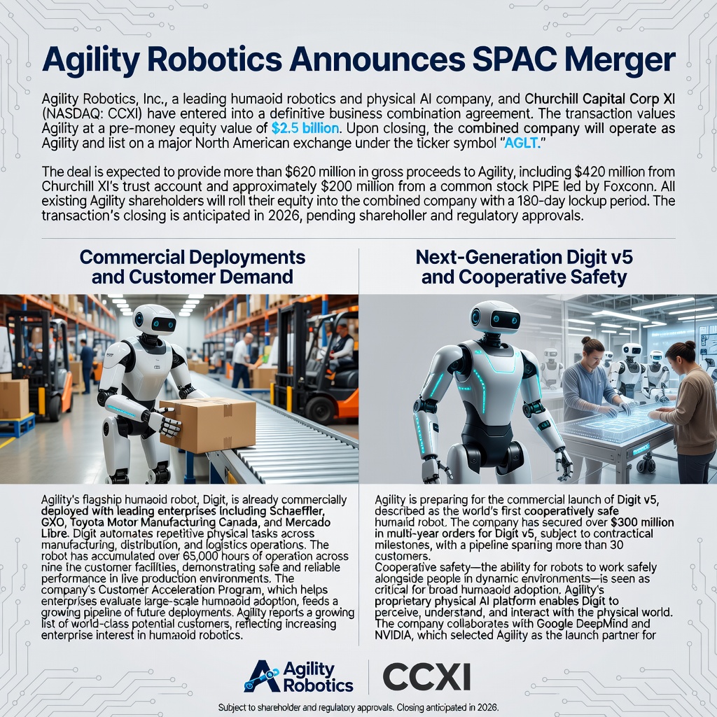 Agility Robotics to Go Public Through $2.5 Billion Merger with Churchill Capital Corp XI