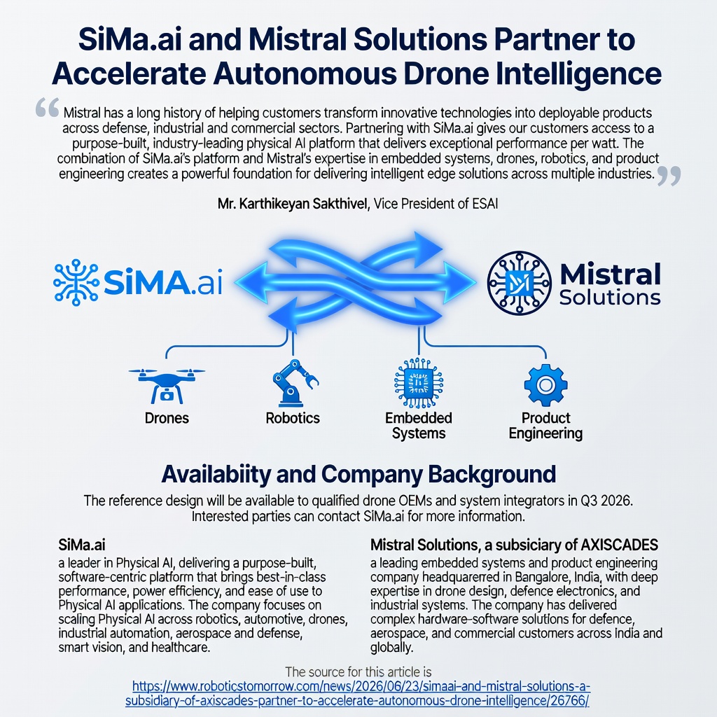 SiMa.ai and Mistral Solutions Partner to Accelerate Autonomous Drone Intelligence