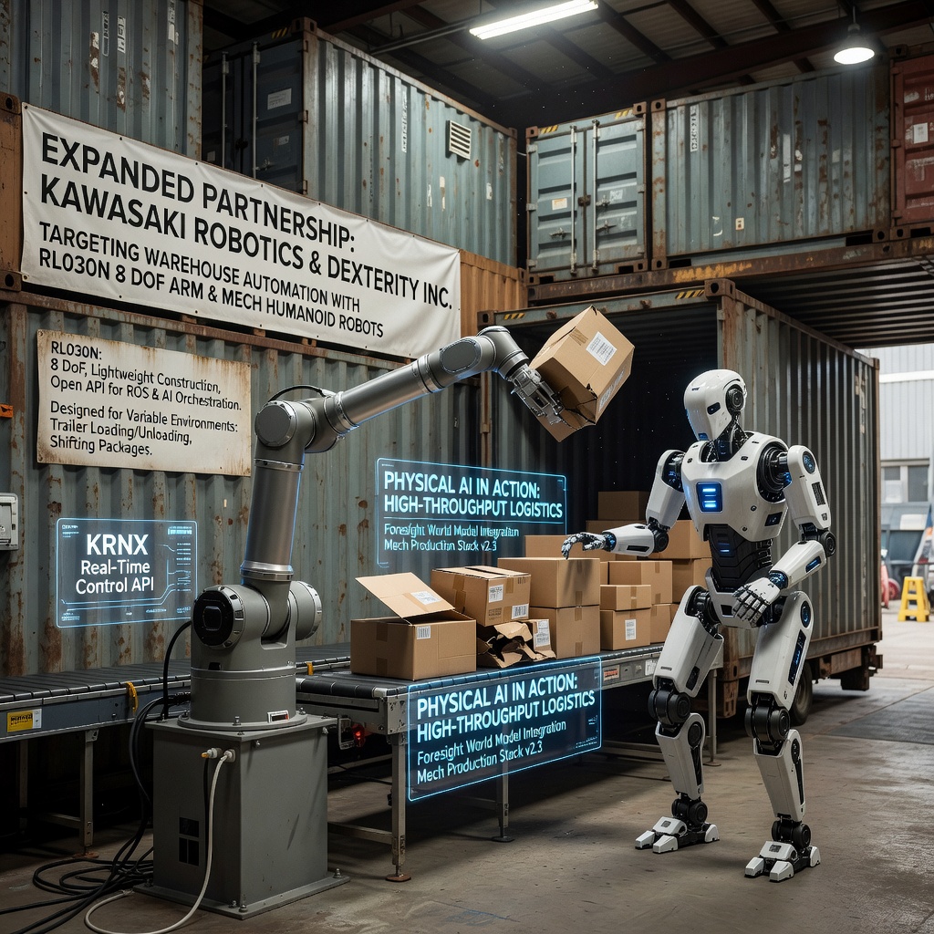 Kawasaki Robotics and Dexterity Expand Collaboration to Scale Physical AI for Warehouse Logistics