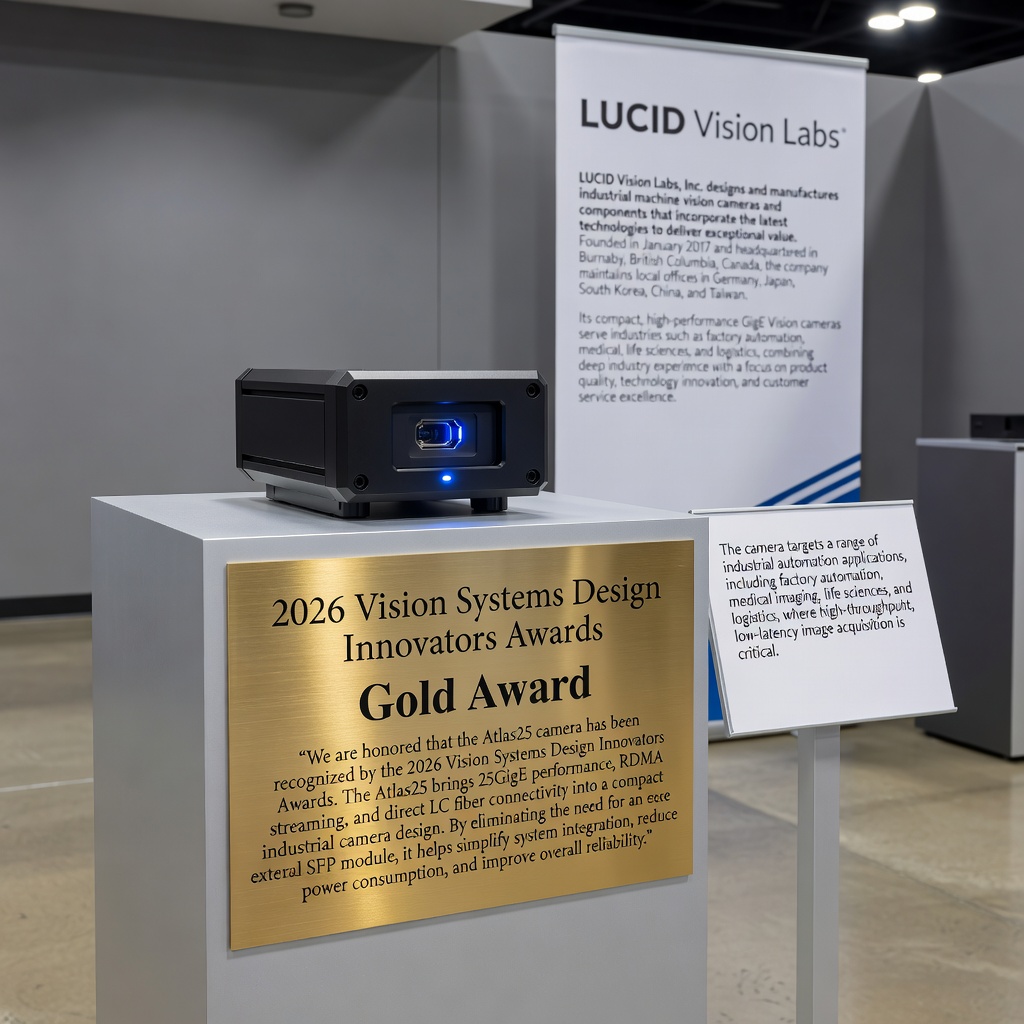 LUCID’s Atlas25 Camera with RDMA Earns Gold in 2026 Vision Systems Design Innovators Awards