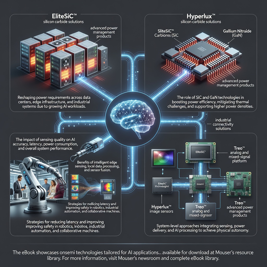 New Mouser and onsemi eBook Examines Power and Sensing Technologies for Next-Generation AI
