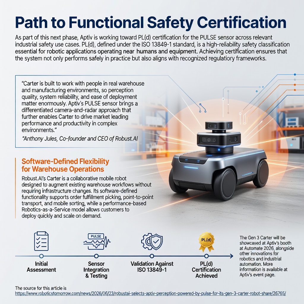 Robust.AI Selects Aptiv's PULSE-Powered Perception for Next-Gen Carter Robot
