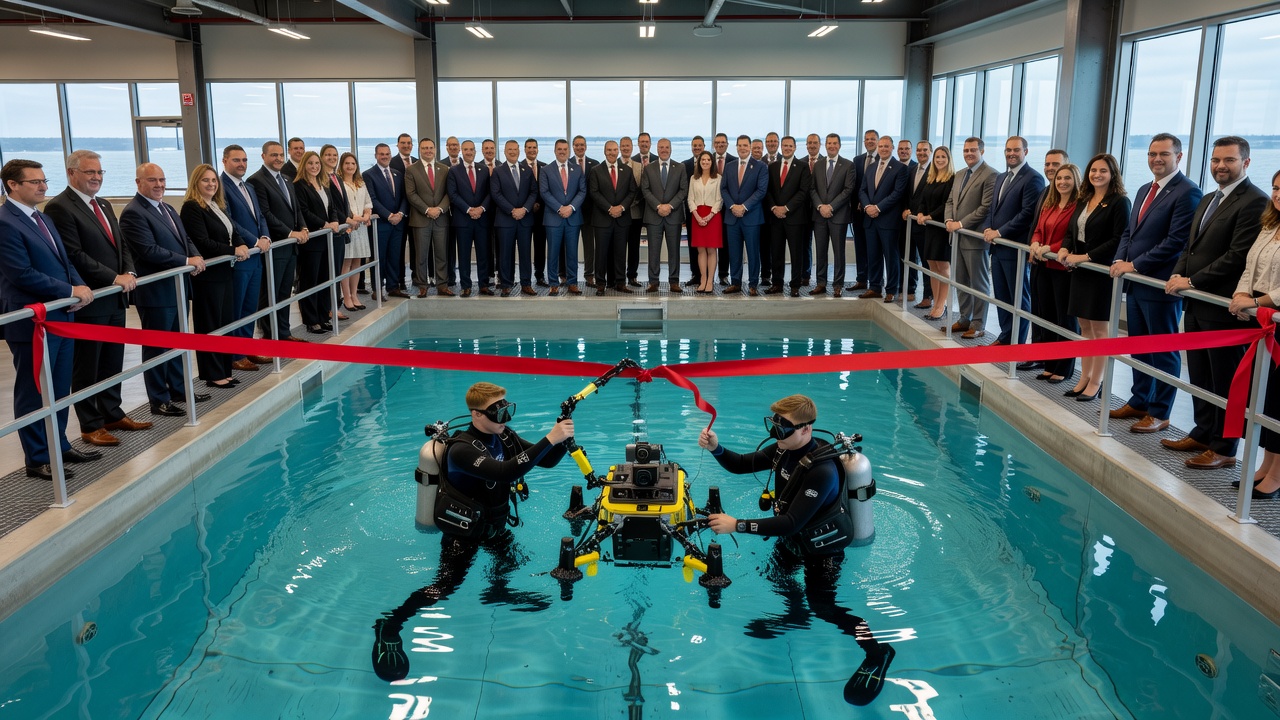 Underwater Ribbon Cutting Ushers in New URI Ocean Robotics Laboratory