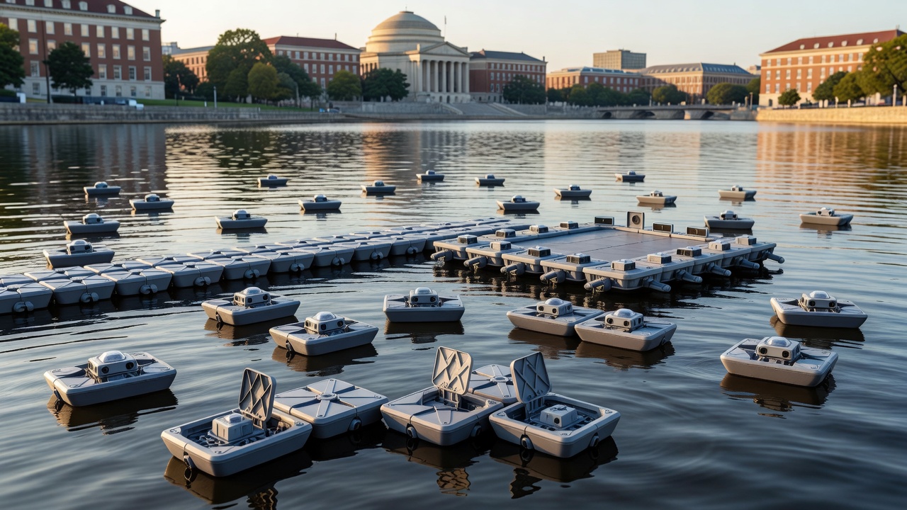 Tiny Robot Boats Assemble Themselves Into Floating Structures