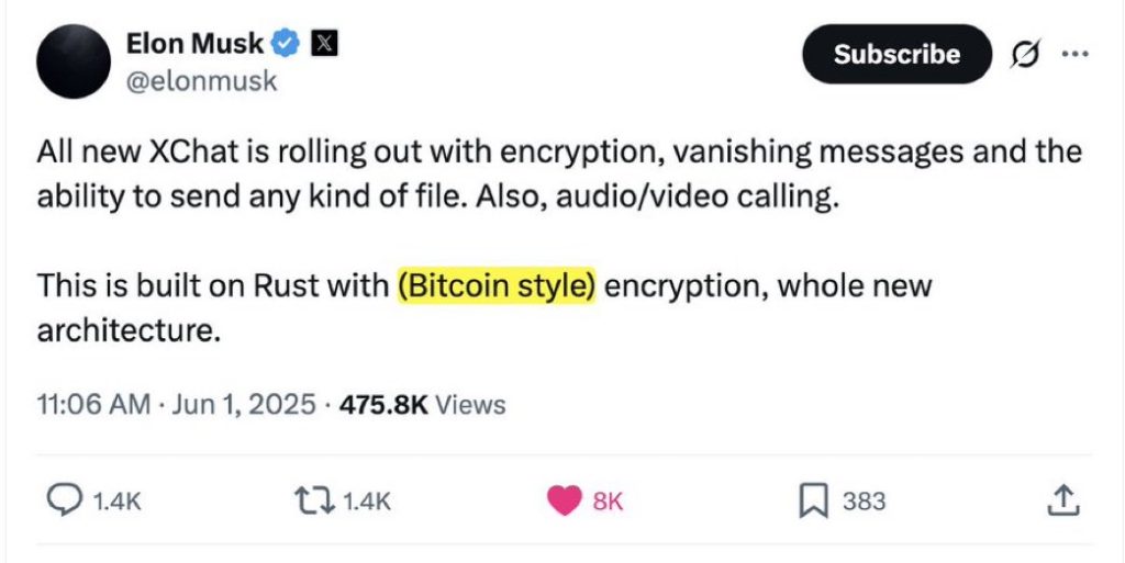 Mensaje de Elon Musk