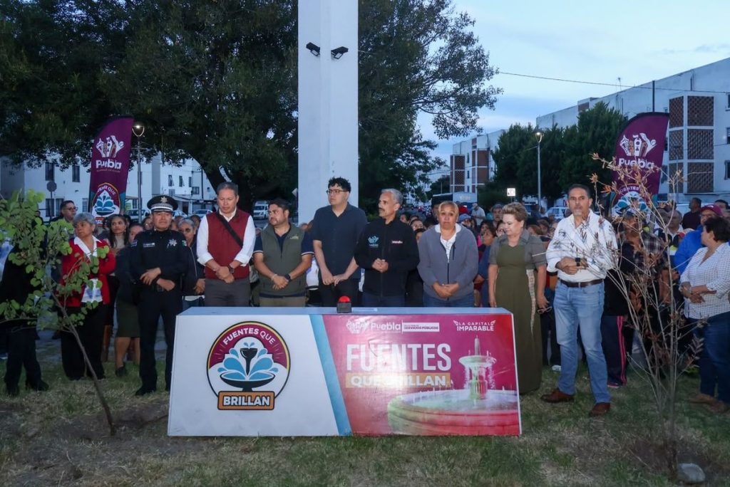 Ayuntamiento de Puebla rehabilita la fuente del Infonavit La Margarita con el programa “Fuentes que Brillan”