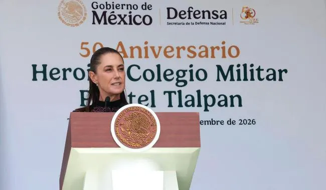 Claudia Sheinbaum preside en Tlalpan ceremonia por los 50 años del Heroico Colegio Militar