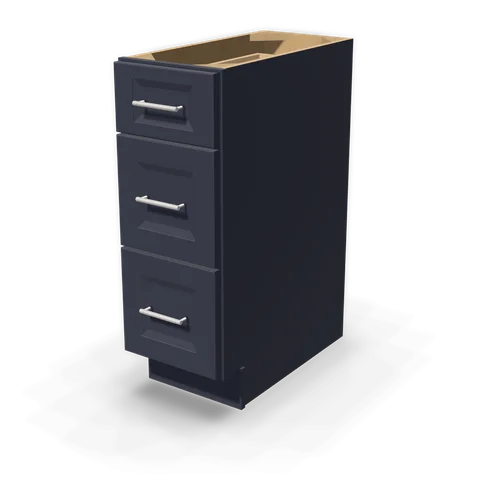 DB12 cabinet in Bevel Blue, angle view