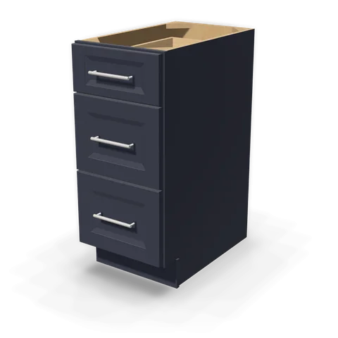 DB15 cabinet in Bevel Blue, angle view