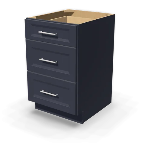 DB21 cabinet in Bevel Blue, angle view