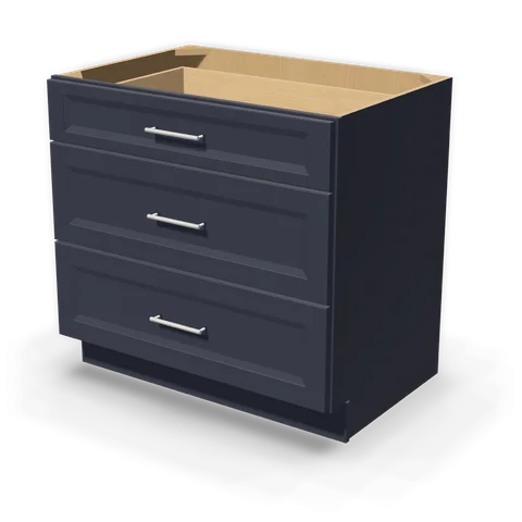 DB36 cabinet in Bevel Blue, angle view