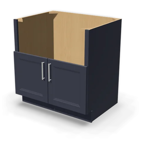 FS33 cabinet in Bevel Blue, angle view