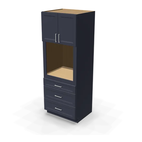 OC339027 cabinet in Bevel Blue, angle view