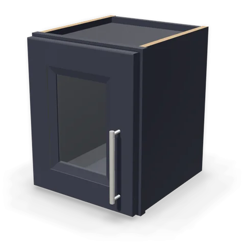 PGDW1215 cabinet in Bevel Blue, angle view