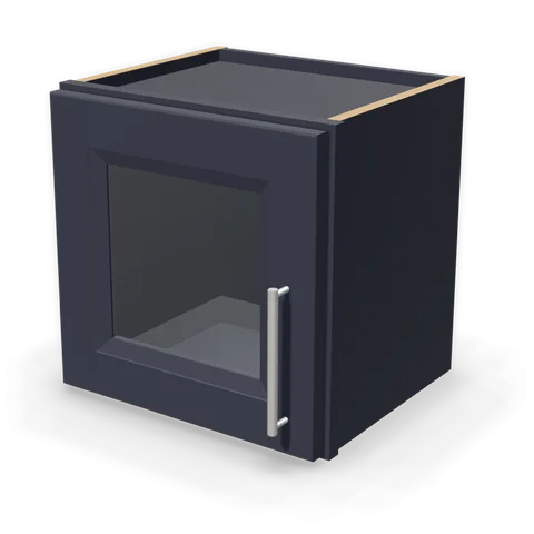 PGDW1515 cabinet in Bevel Blue, angle view