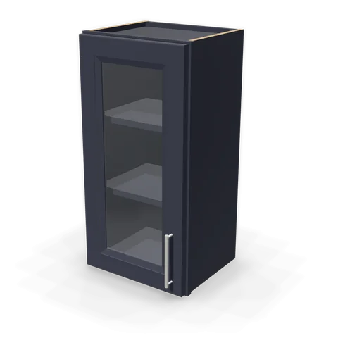 PGDW1530 cabinet in Bevel Blue, angle view