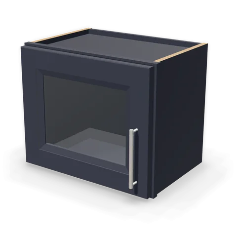 PGDW1815 cabinet in Bevel Blue, angle view