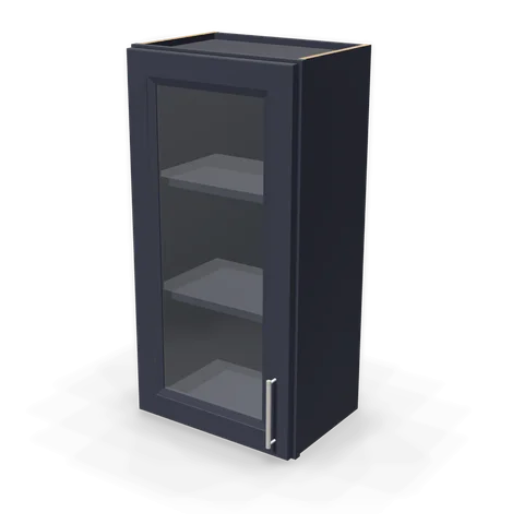 PGDW1836 cabinet in Bevel Blue, angle view