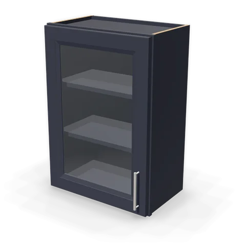 PGDW2130 cabinet in Bevel Blue, angle view