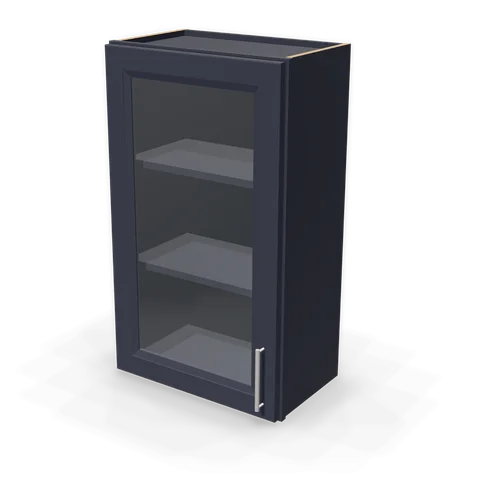 PGDW2136 cabinet in Bevel Blue, angle view