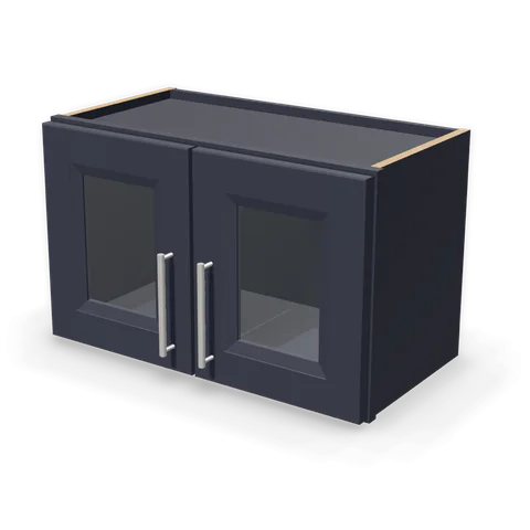 PGDW2415 cabinet in Bevel Blue, angle view
