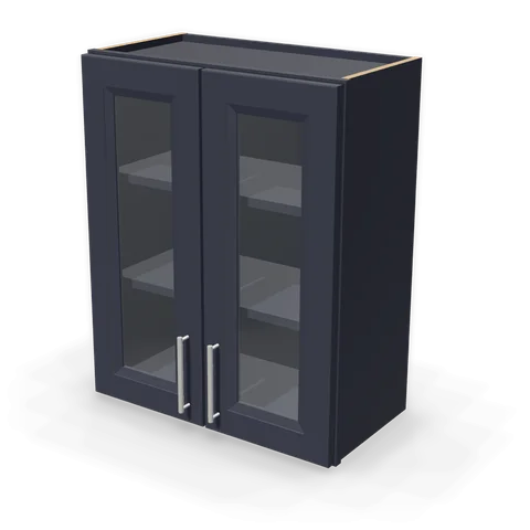 PGDW2430 cabinet in Bevel Blue, angle view