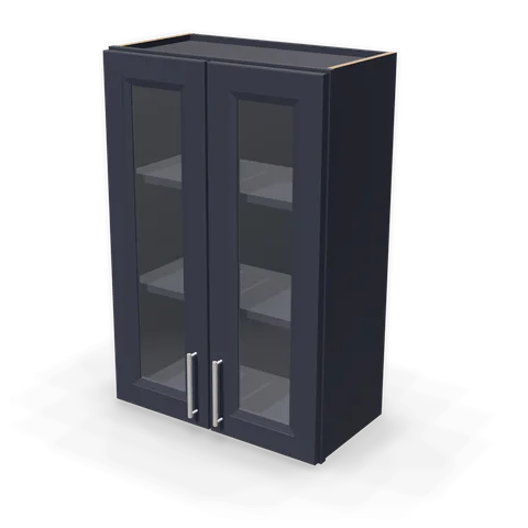 PGDW2436 cabinet in Bevel Blue, angle view