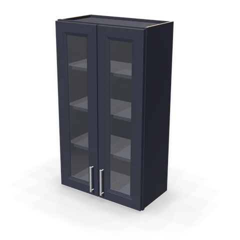 PGDW2442 cabinet in Bevel Blue, angle view