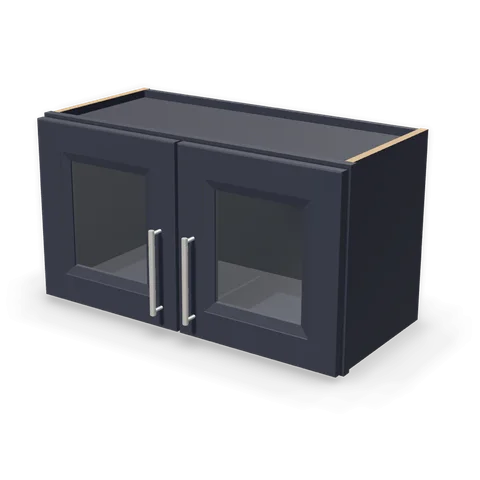 PGDW2715 cabinet in Bevel Blue, angle view