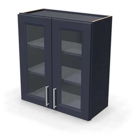 PGDW2730 cabinet in Bevel Blue, angle view
