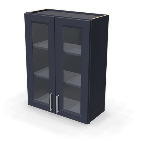 PGDW2736 cabinet in Bevel Blue, angle view