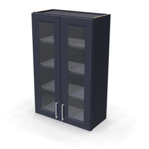 PGDW2742 cabinet in Bevel Blue, angle view