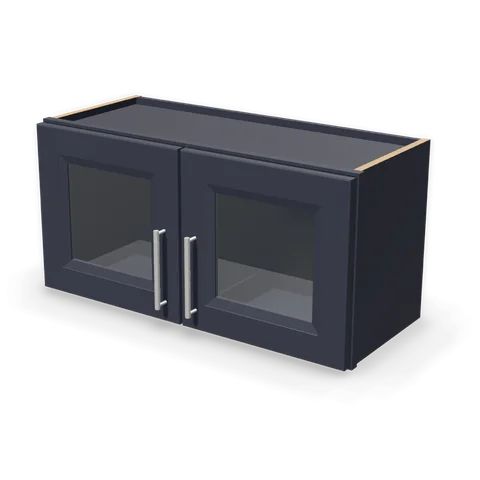 PGDW3015 cabinet in Bevel Blue, angle view