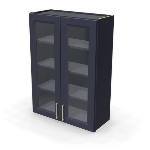 PGDW3042 cabinet in Bevel Blue, angle view