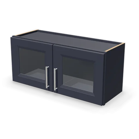 PGDW3315 cabinet in Bevel Blue, angle view