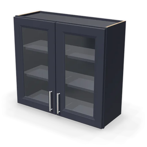 PGDW3330 cabinet in Bevel Blue, angle view