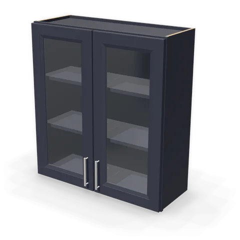 PGDW3336 cabinet in Bevel Blue, angle view