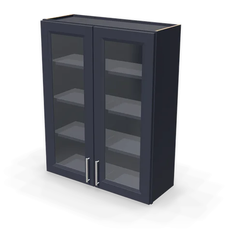 PGDW3342 cabinet in Bevel Blue, angle view