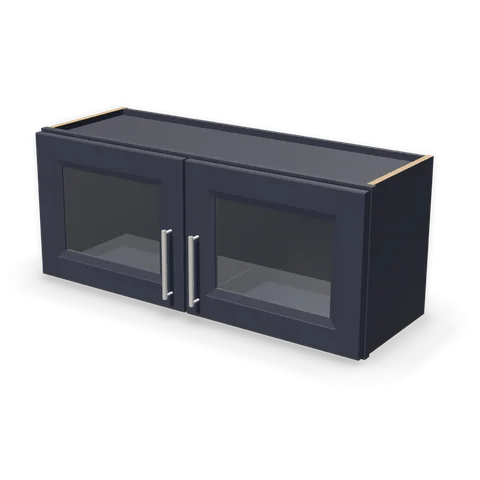 PGDW3615 cabinet in Bevel Blue, angle view