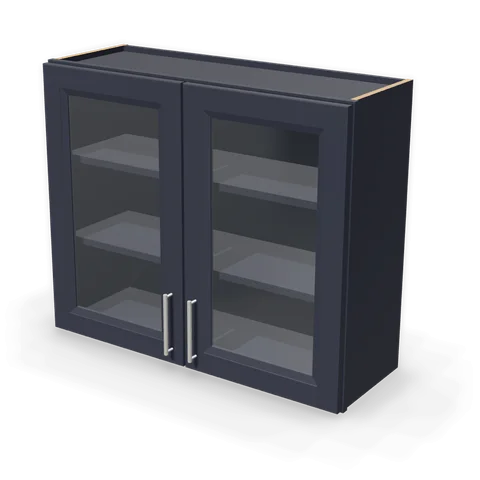PGDW3630 cabinet in Bevel Blue, angle view