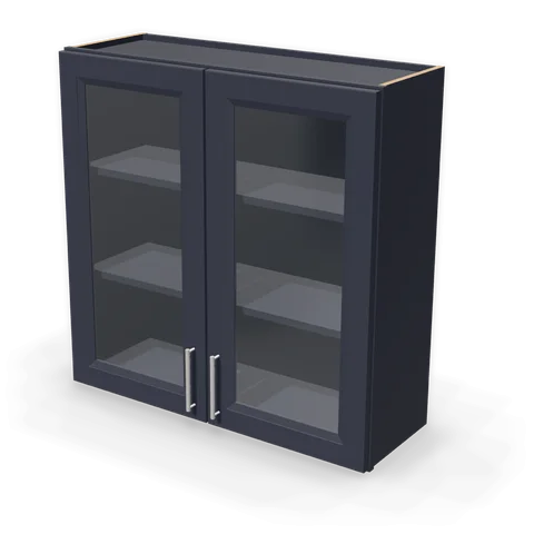 PGDW3636 cabinet in Bevel Blue, angle view