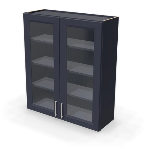 PGDW3642 cabinet in Bevel Blue, angle view