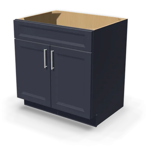 SB33 cabinet in Bevel Blue, angle view