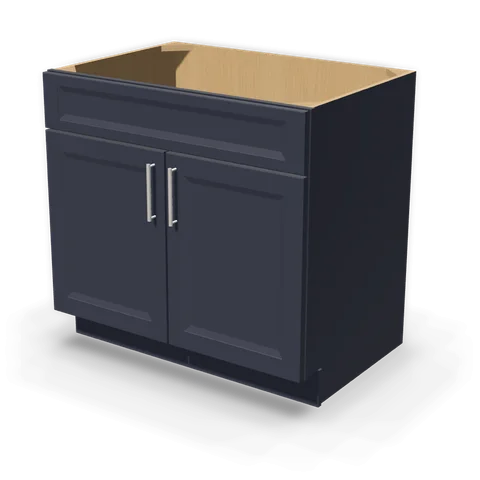 SB36 cabinet in Bevel Blue, angle view