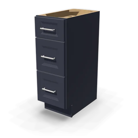 VDB1221 cabinet in Bevel Blue, angle view