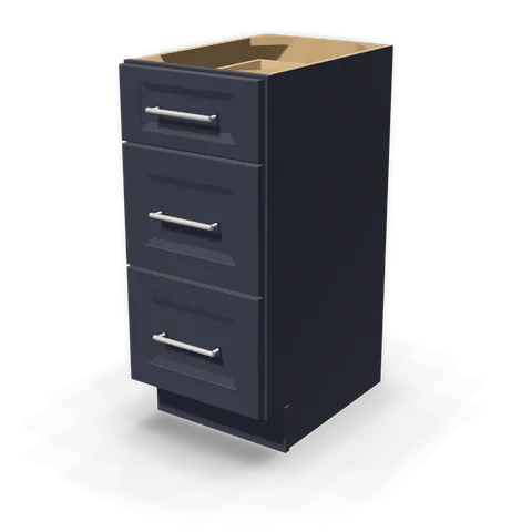 VDB1521 cabinet in Bevel Blue, angle view