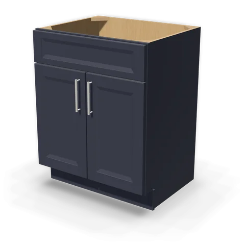 VSB2721 cabinet in Bevel Blue, angle view