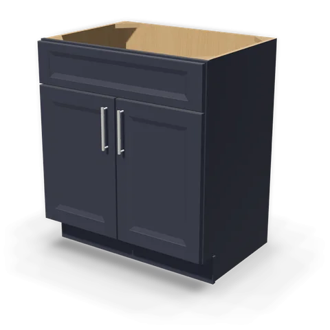 VSB3021 cabinet in Bevel Blue, angle view