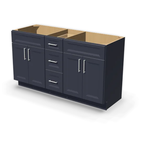 VSD6021 DOUBLE cabinet in Bevel Blue, angle view