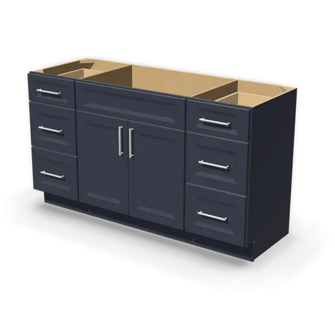 VSD6021 SINGLE cabinet in Bevel Blue, angle view